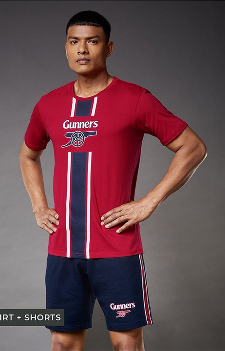 The Souled Store | Men's Arsenal FC: Gunners Set Red Printed Co-ords
