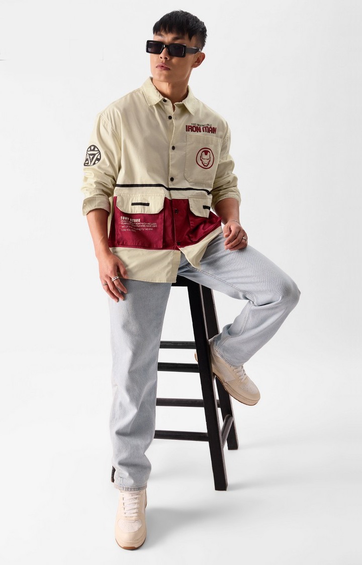 Men's Official Iron Man Logo Utility Shirts