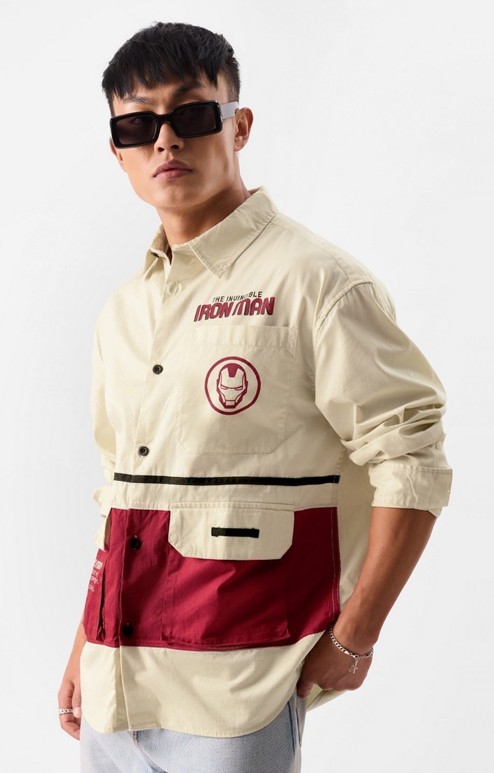 Men's Official Iron Man Logo Utility Shirts
