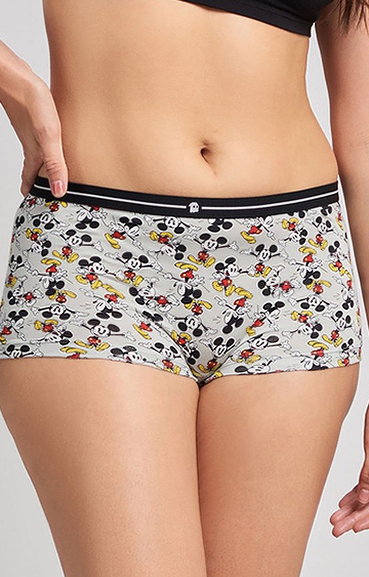 Women's Grey Official Disney: Mickey Mouse Boyshorts