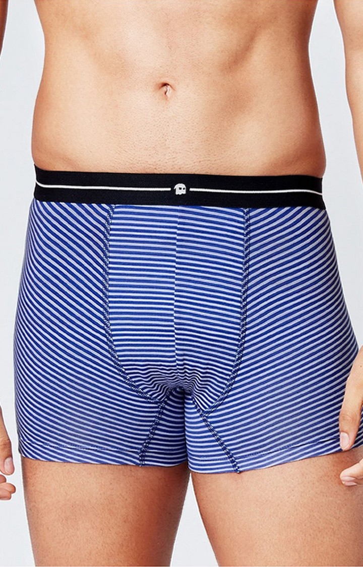 Men's Blue & White Sailor Stripes Trunks Underwear