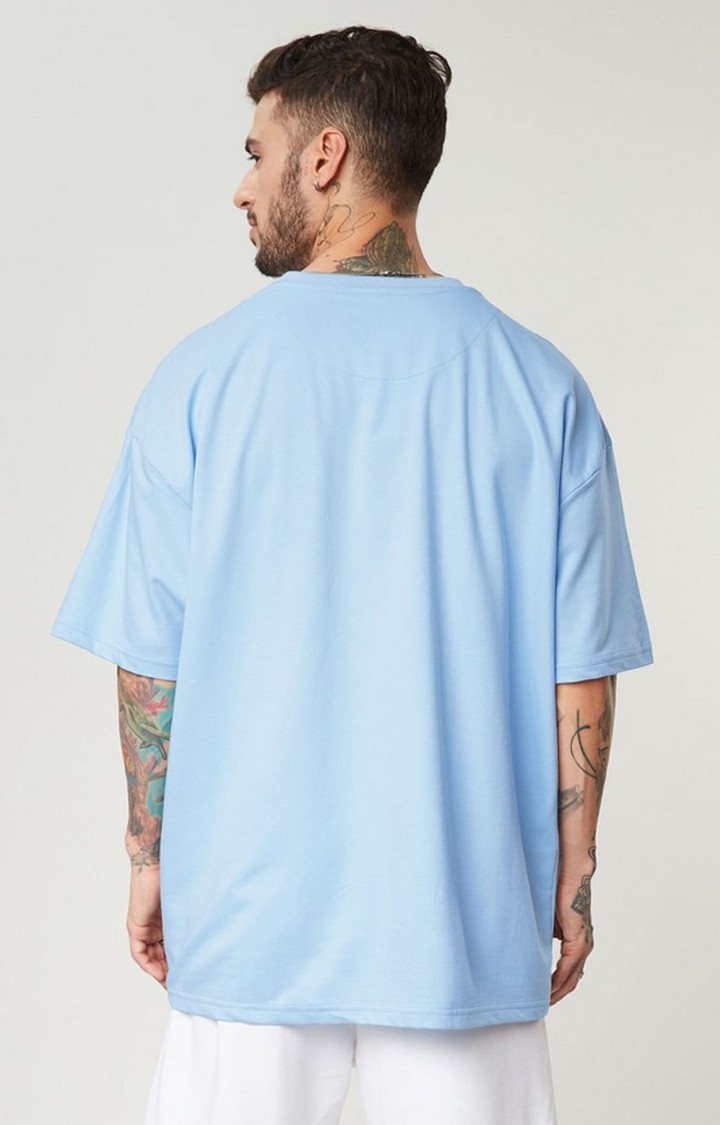 Men's TSS Originals: Souled Blue Printed Oversized T-Shirt
