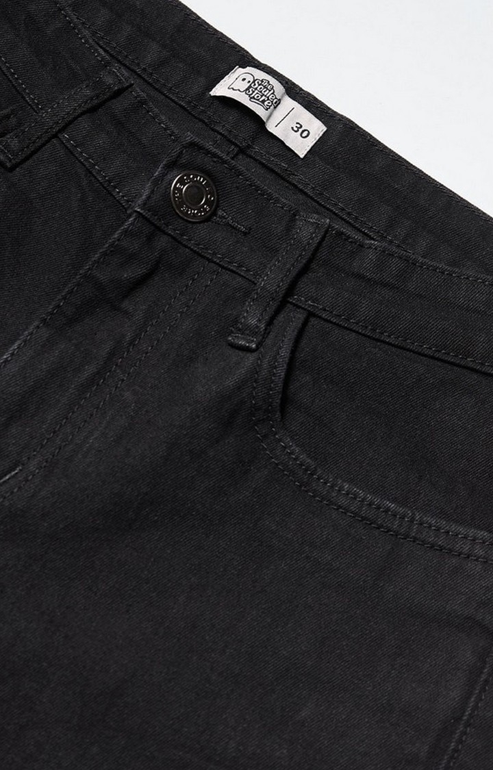 Men's  Grey Cotton Solid Regular Jeans