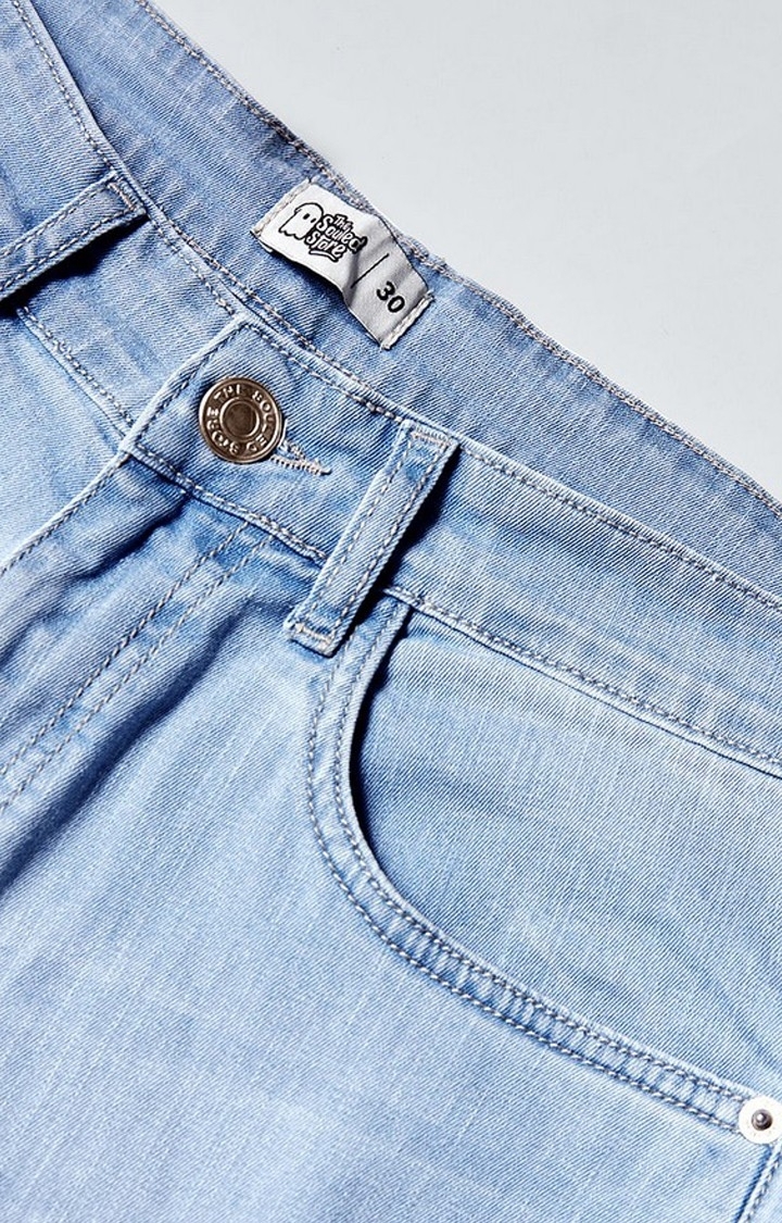 Men's  Blue Cotton Solid Regular Jeans
