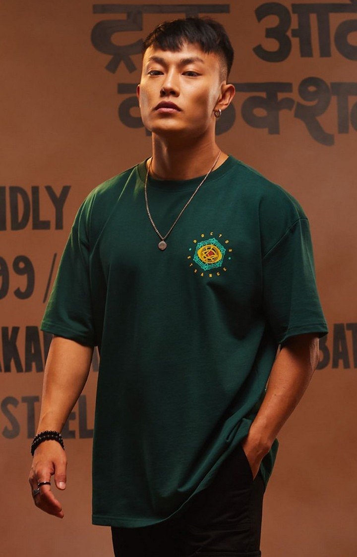 Men's Doctor Strange: Truck Art Green Graphic Printed Oversized T-Shirt