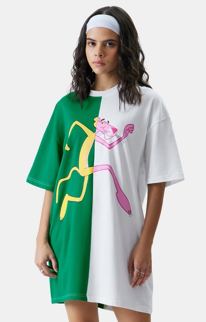 Women s Official The Pink Panther In Trouble T Shirt Dresses