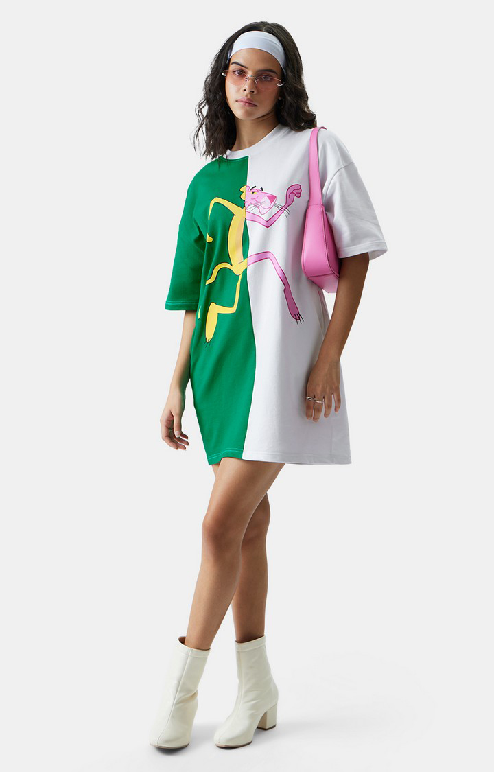 Women s Official The Pink Panther In Trouble T Shirt Dresses
