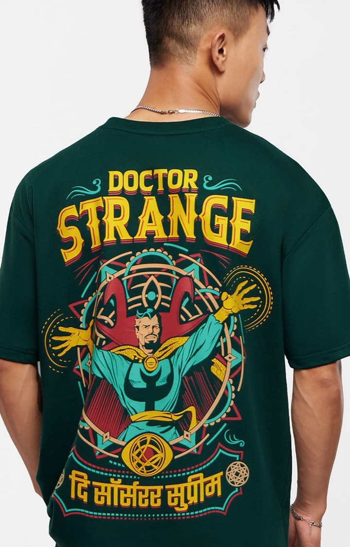 Men's Doctor Strange: Truck Art Green Graphic Printed Oversized T-Shirt