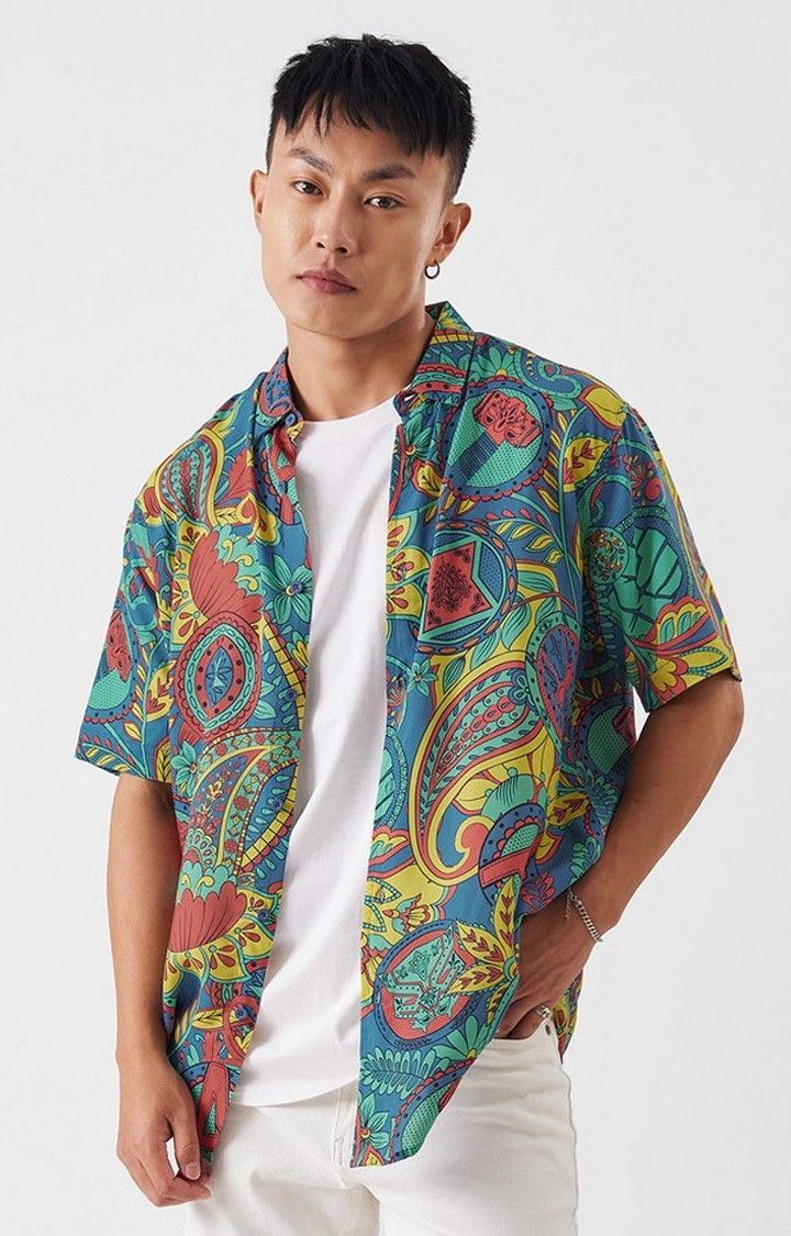 Men's Marvel: Funk Multicolour Printed Oversized Shirt