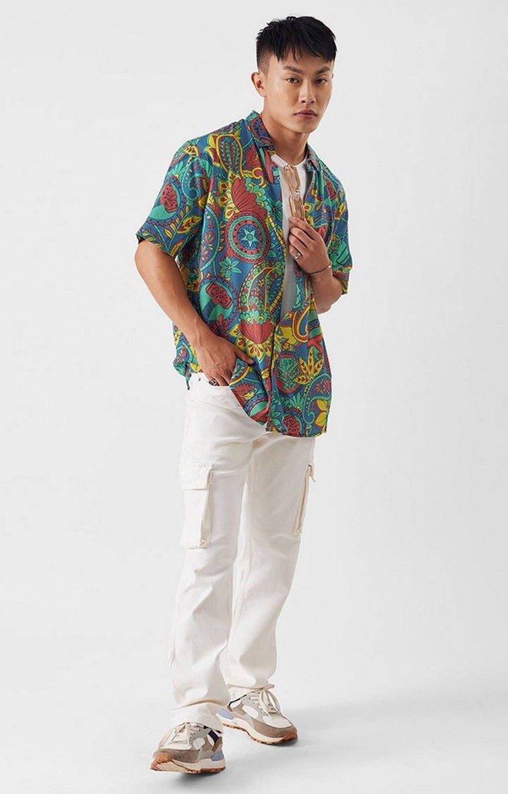Men's Marvel: Funk Multicolour Printed Oversized Shirt