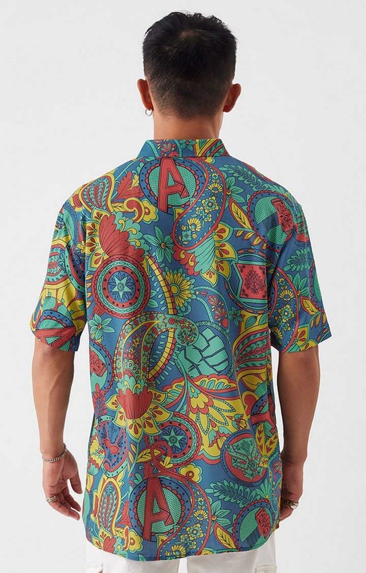 Men's Marvel: Funk Multicolour Printed Oversized Shirt