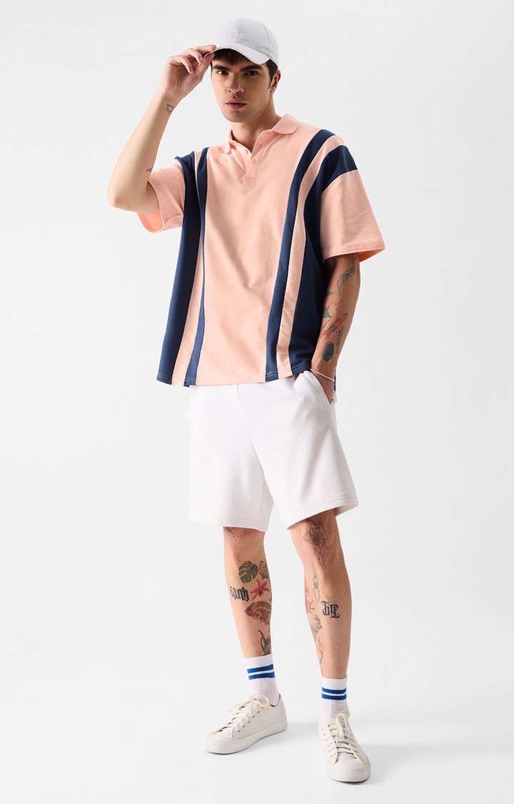 Men's Original Solids Pink & Navy Oversized Polos