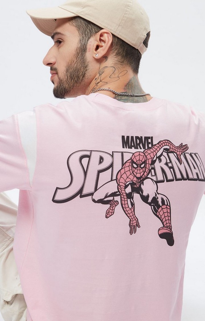 Men's Spider-Man: Sigil Pink Printed Regular T-Shirt