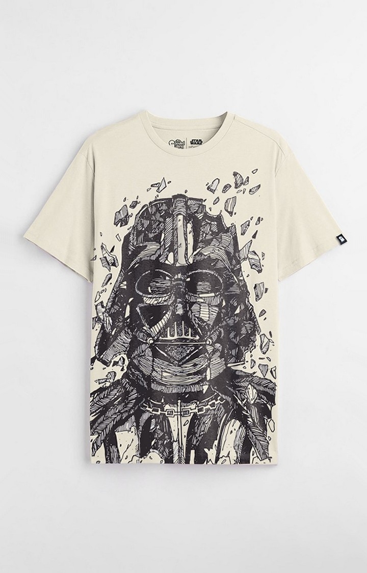 Men's Star Wars: Darth Vader Beige Printed Regular T-Shirt