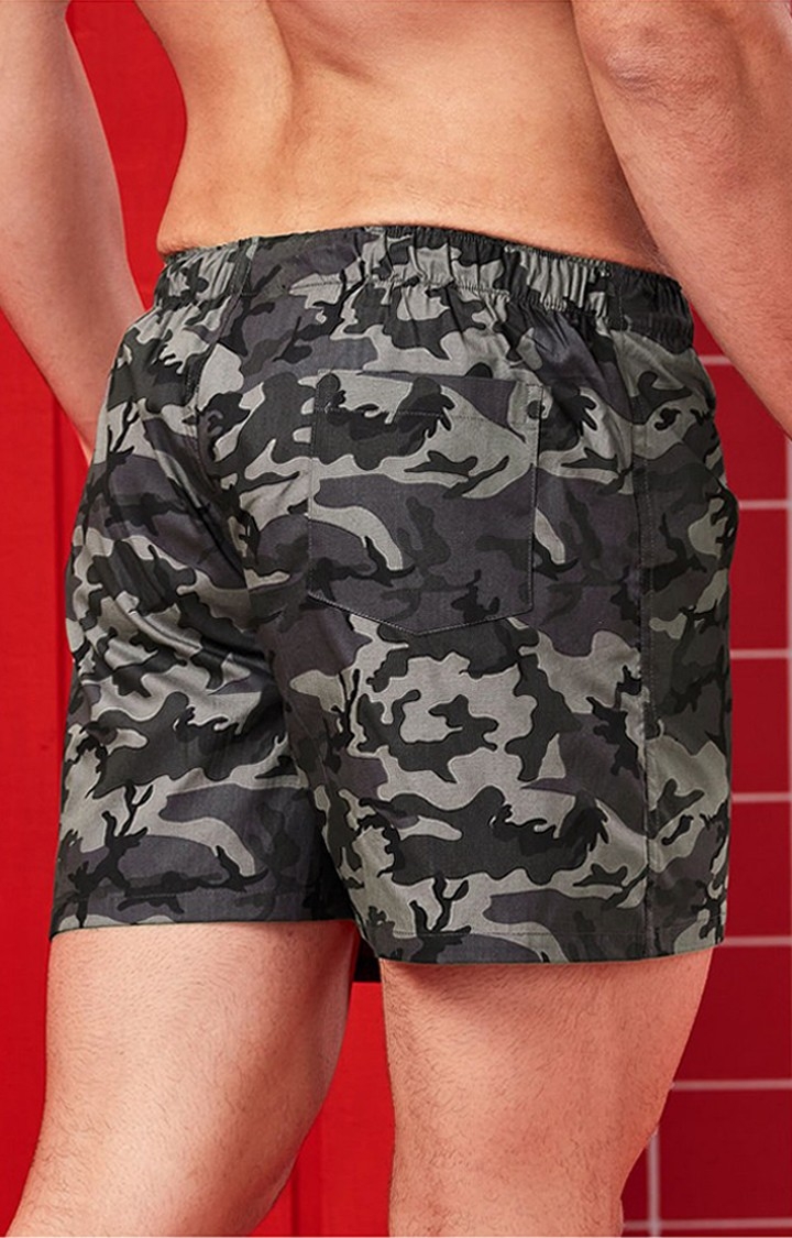 Men's Muted Camo Grey Cotton Camoflauged Shorts