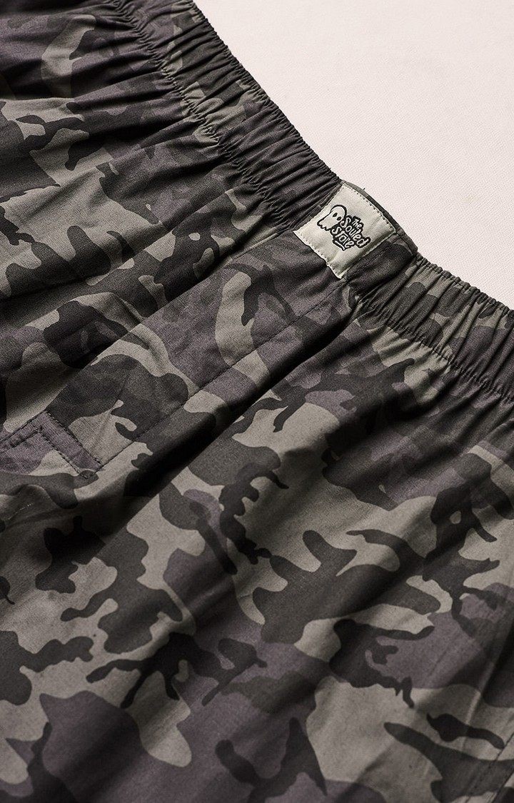 Men's Muted Camo Grey Cotton Camoflauged Shorts