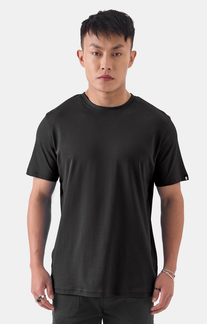 The Souled Store | Men's Original Supima Black Supima T-Shirts