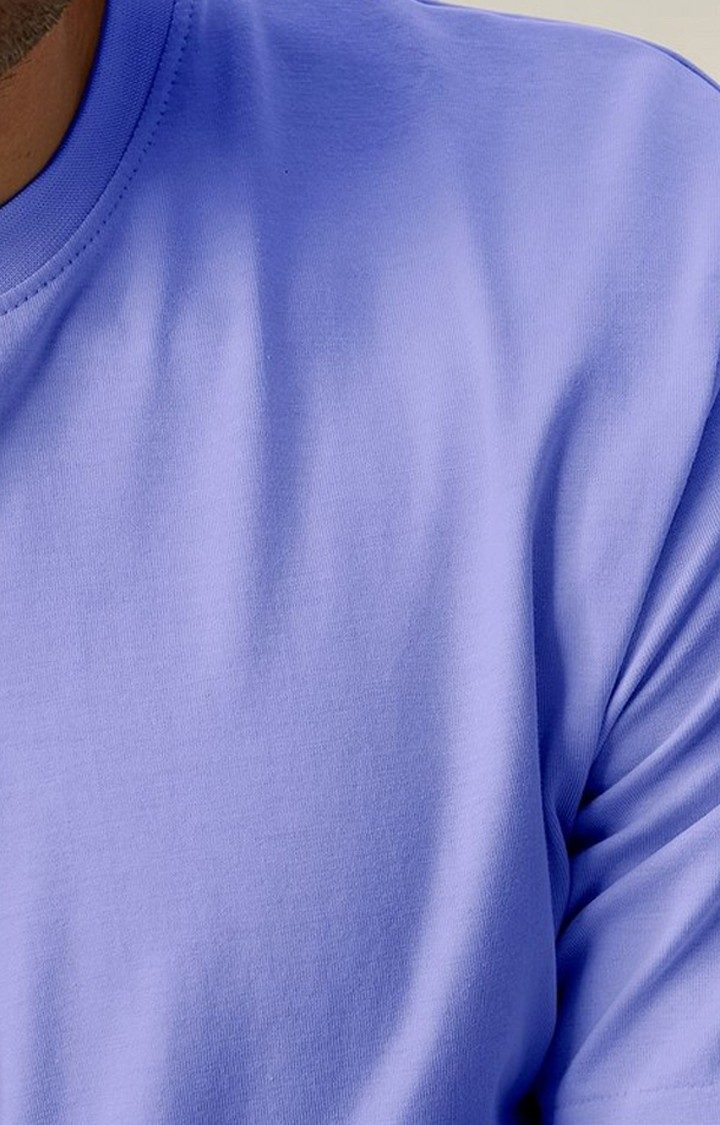 Men's Blue Solid Regular T-Shirt