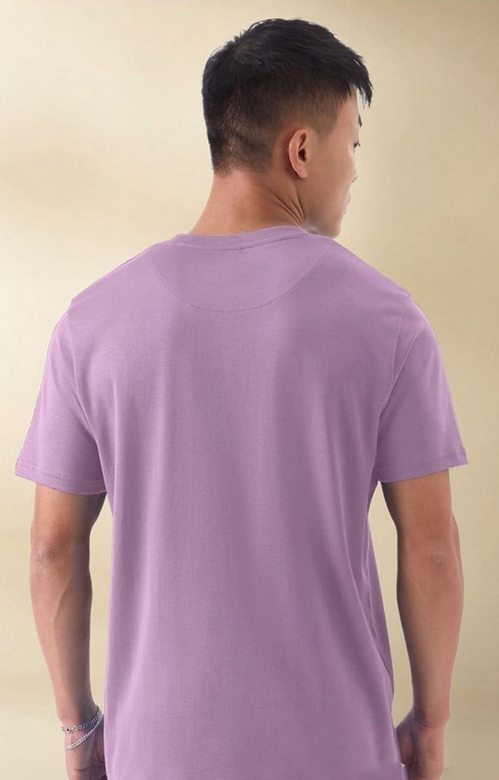 Men's Purple Solid Regular T-Shirt