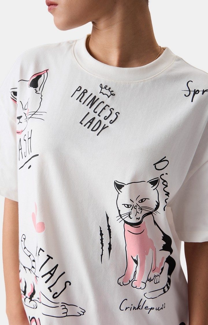 Women's Official The Office Angela's Cats Oversized T-Shirts