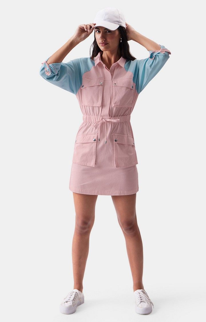 Women's Original Pink & Blue Shirt Dresses