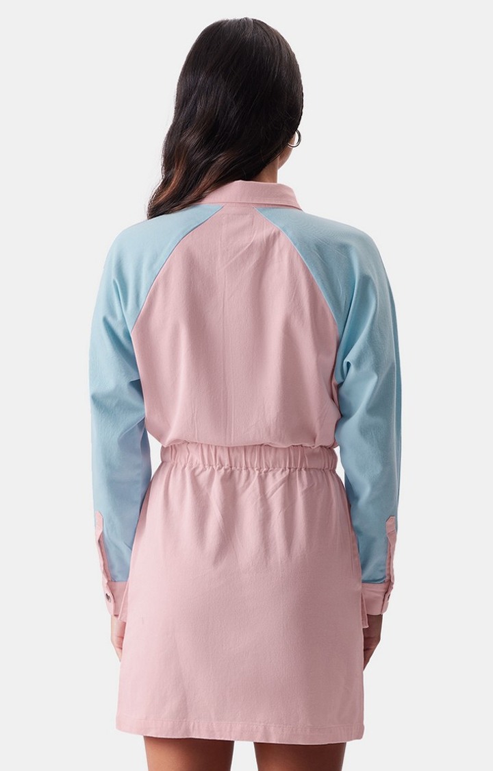 Women's Original Pink & Blue Shirt Dresses