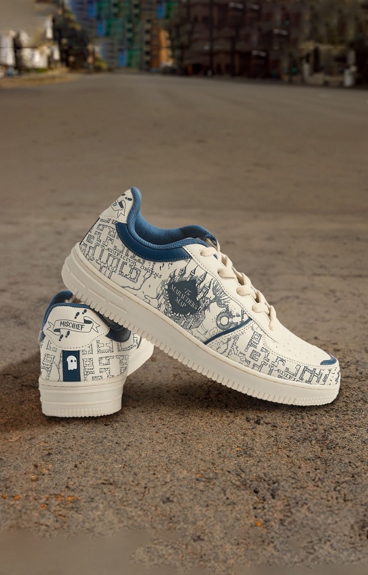Men s Harry Potter Marauders Map Solar Activated White Sneakers