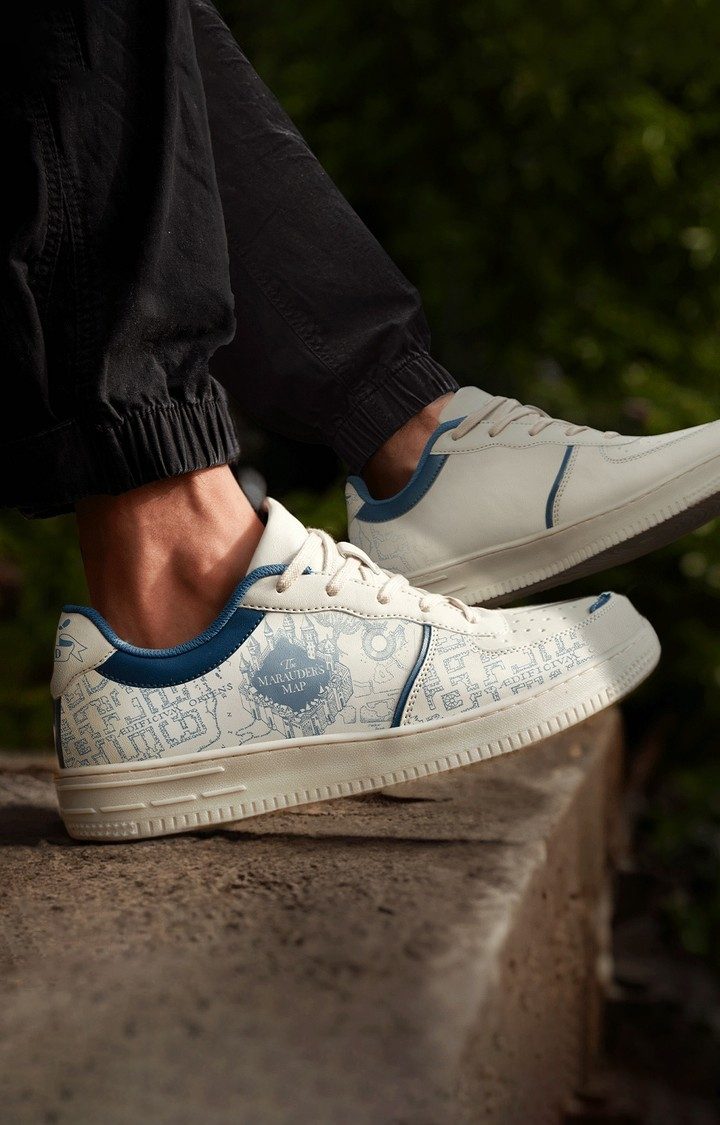 Men s Harry Potter Marauders Map Solar Activated White Sneakers