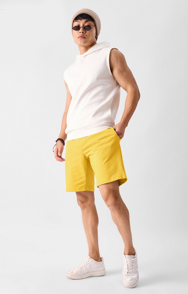 Yellow sweatshorts hot sale