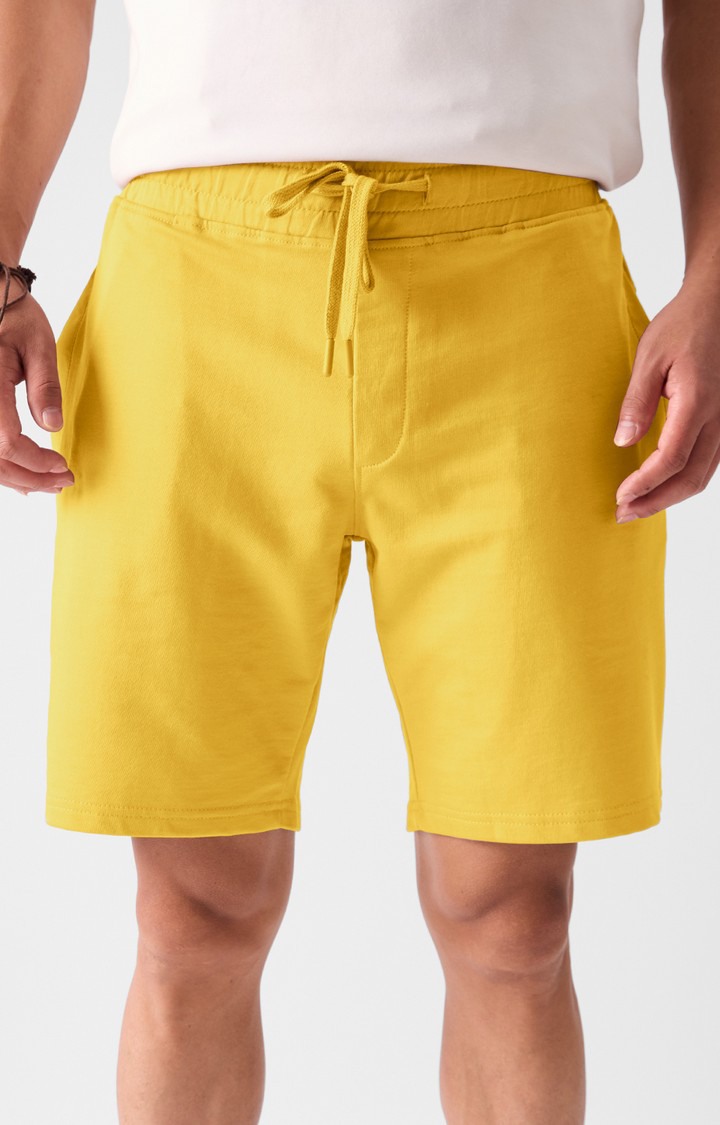 Yellow sweatshorts shop