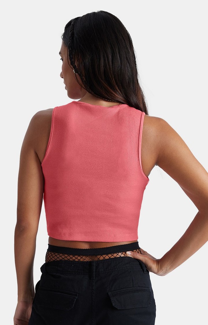Women's Original Solids Coral Pink Tank Tops