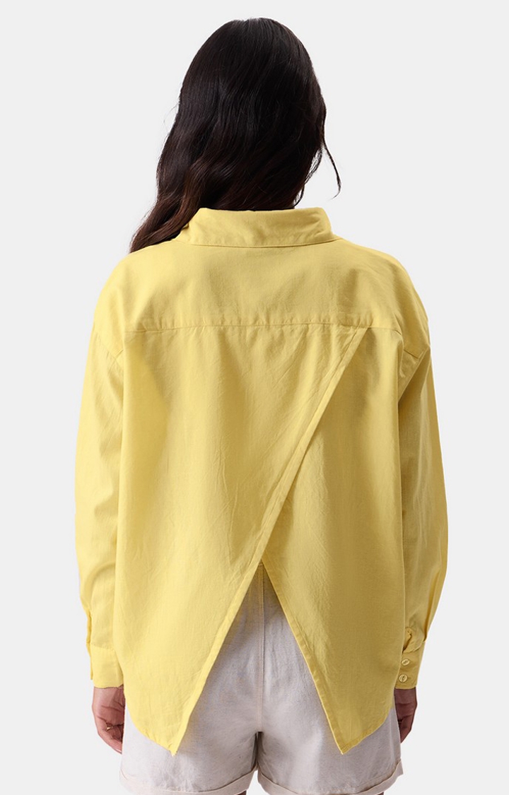 Women's Original Linen Sunshine Yellow Oversized Shirts