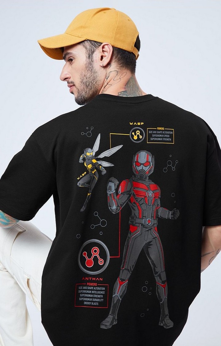 The Souled Store | Men's Ant-Man: The Wasp Black Printed Oversized T-Shirt