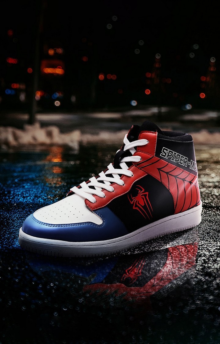The Souled Store | Men's Spider-Man: Spidey Sigil Multicolour Sneakers 0