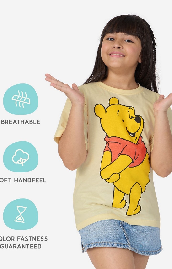 Girls Disney: Winnie The Pooh Girls Cotton Oversized T-Shirt