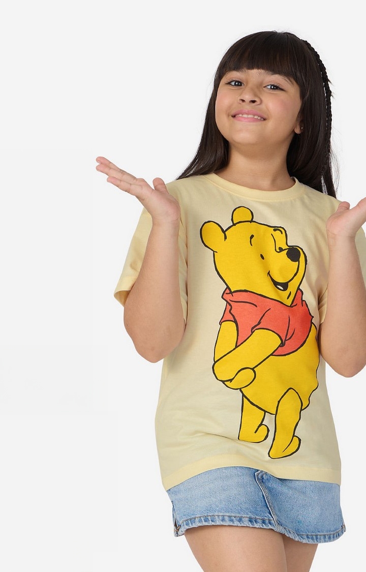 Girls Disney: Winnie The Pooh Girls Cotton Oversized T-Shirt