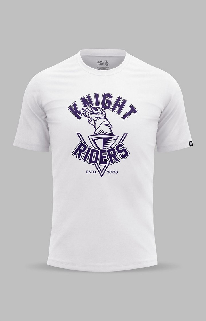 Men's KKR: Sigil White Printed Regular T-Shirt