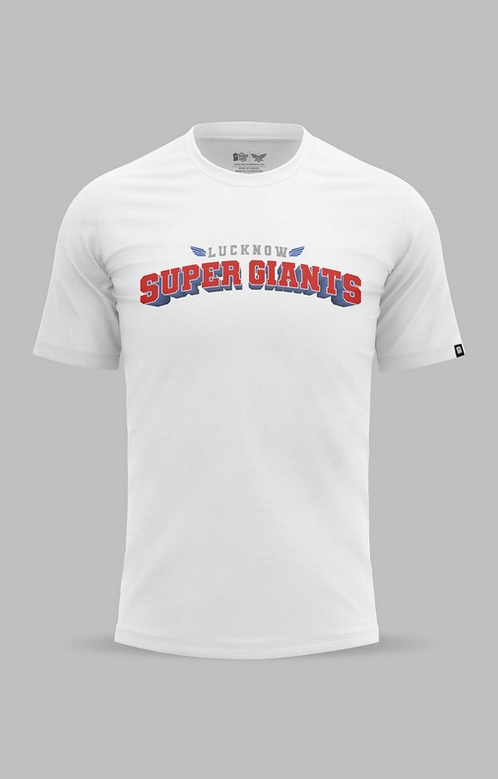 The Souled Store | Men's LSG White Typographic Printed Regular T-Shirt