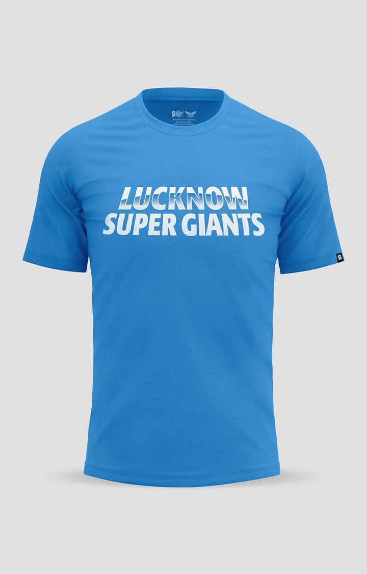 The Souled Store | Men's LSG Blue Typographic Printed Regular T-Shirt