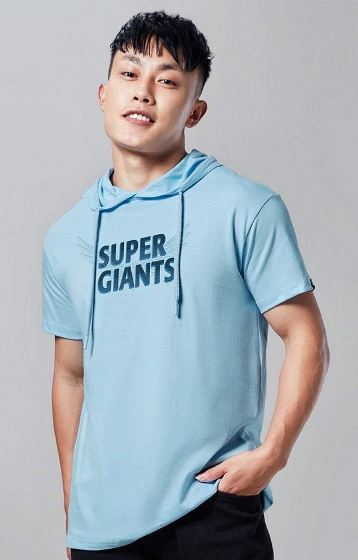 The Souled Store | Men's LSG Blue Typographic Printed Hoodies