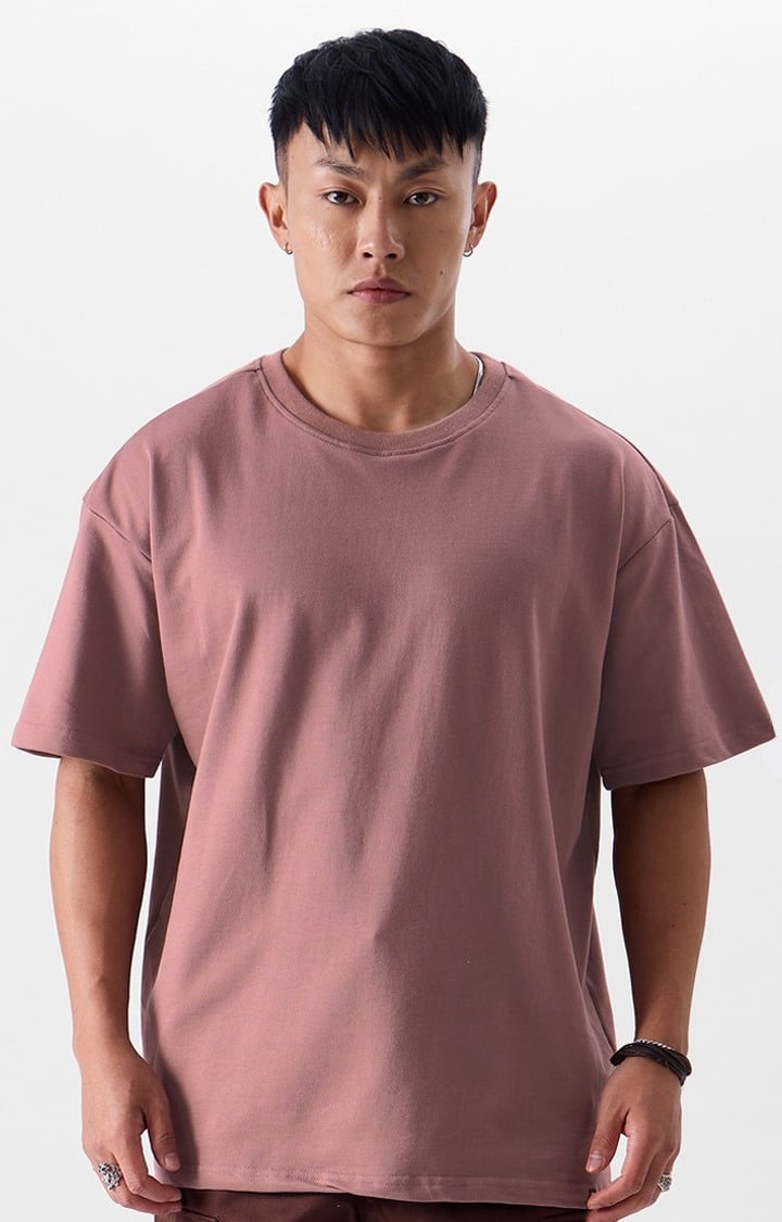 Men's Original Solids Dusty Rose Oversized T-Shirts
