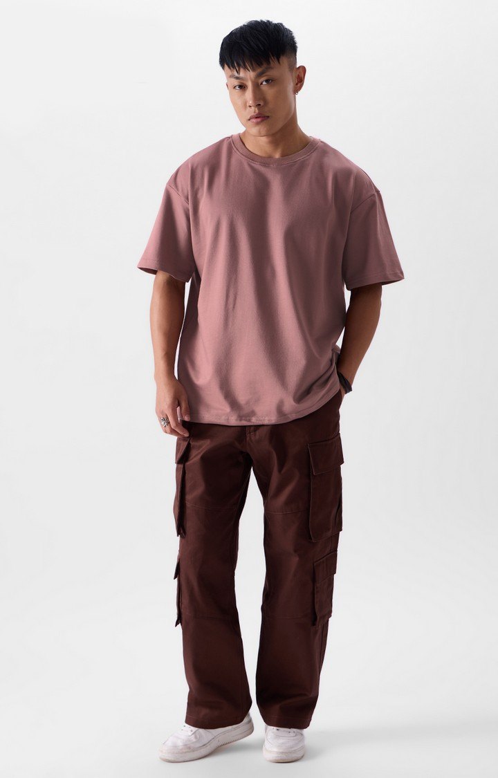 Men's Original Solids Dusty Rose Oversized T-Shirts