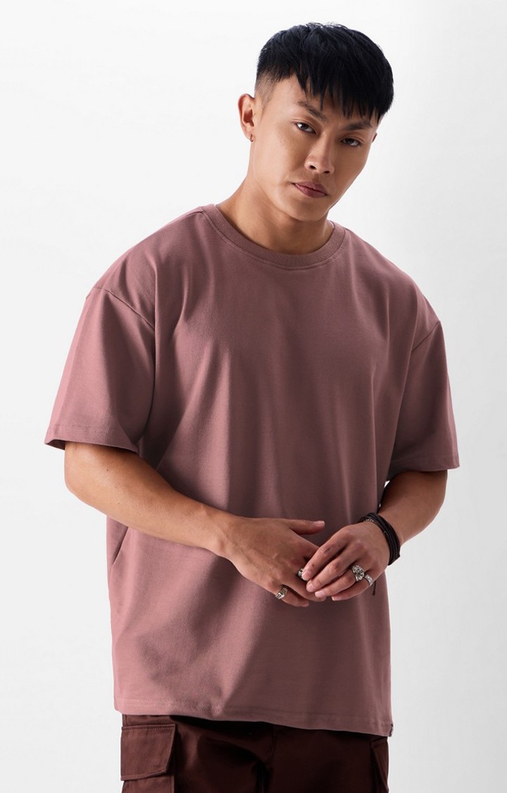 Men's Original Solids Dusty Rose Oversized T-Shirts