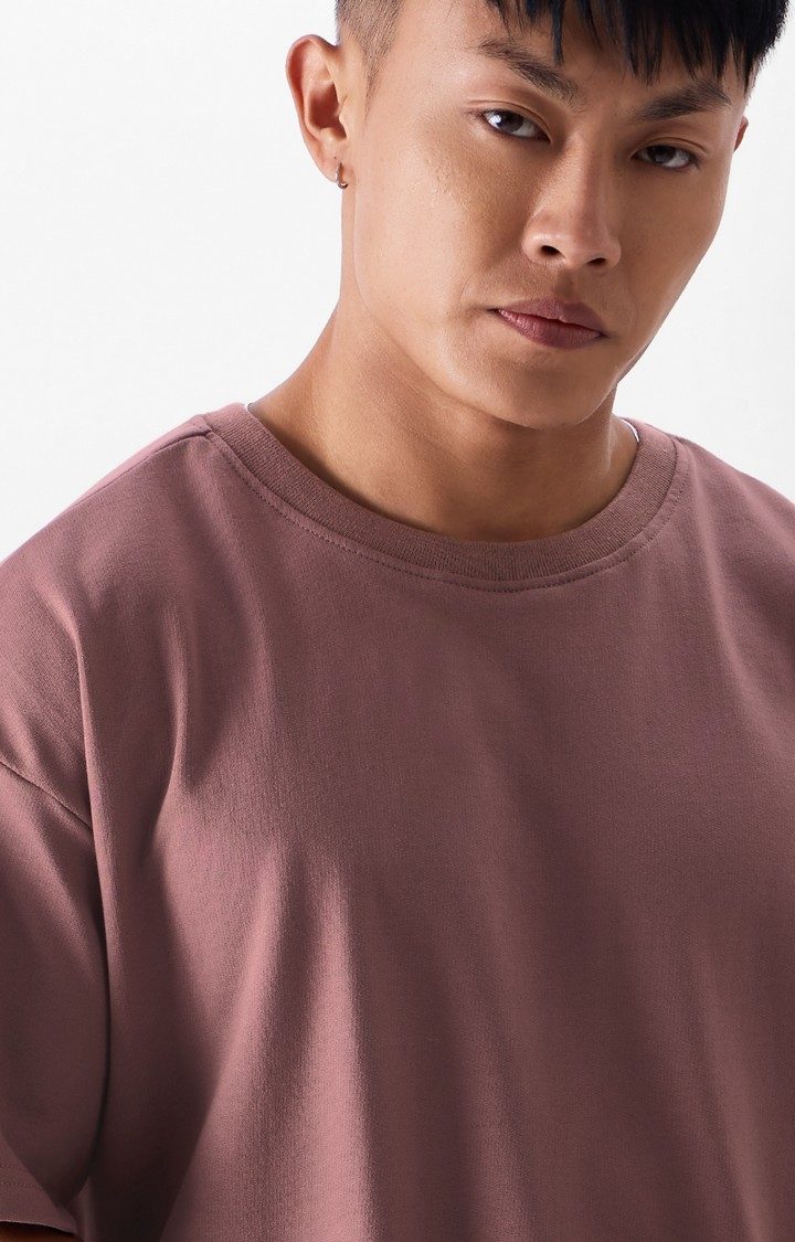 Men's Original Solids Dusty Rose Oversized T-Shirts