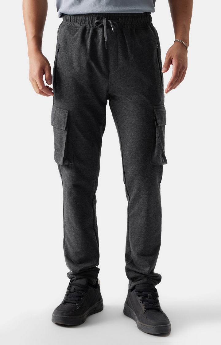 The Souled Store | Men's  Original Solids: Anthra Cargo Joggers