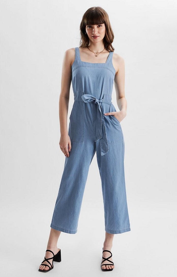 The Souled Store | Women's Blue Solid Jumpsuits