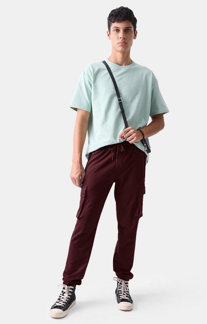Men's  Original Solids: Burgundy Cargo Joggers