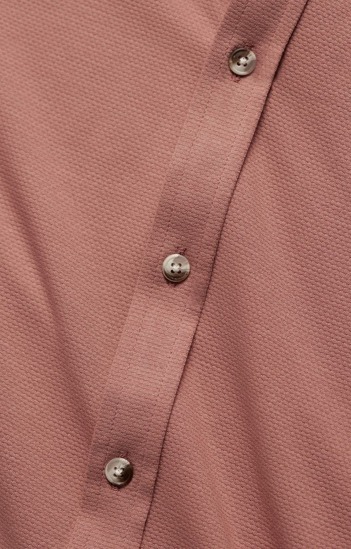 Men's Textured Shirt: Brown Knit Shirts