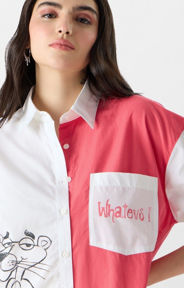 Women's Pink Panther: Whatevs Women's Oversized Shirt Dresses