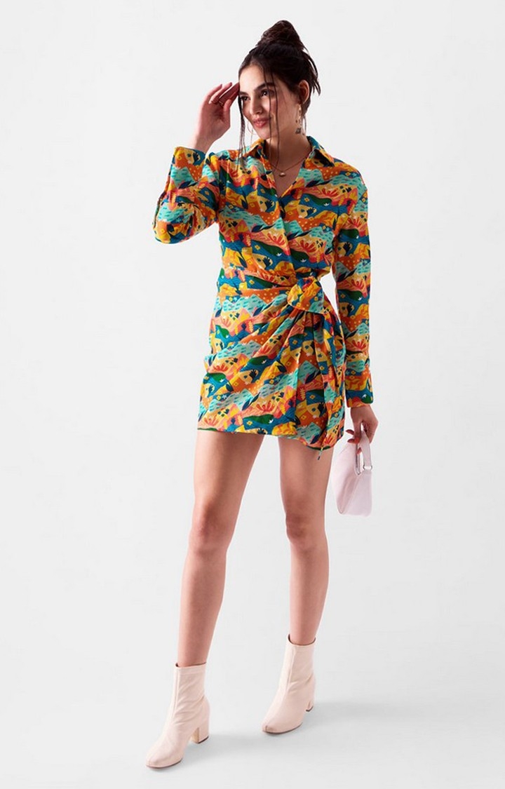Women's TSS Originals: Seaside Bloom Multicolour Printed Shift Dress